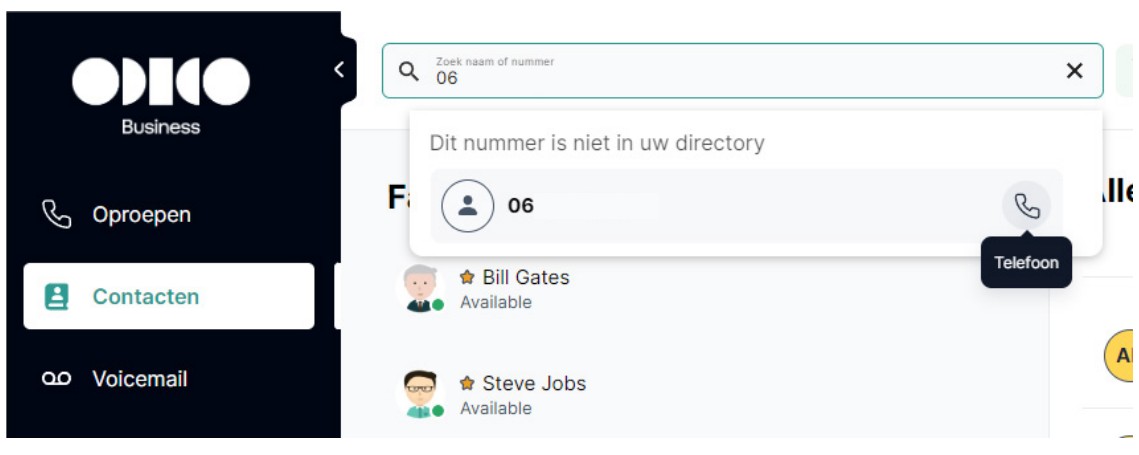 telefonie naam of nummer zoeken