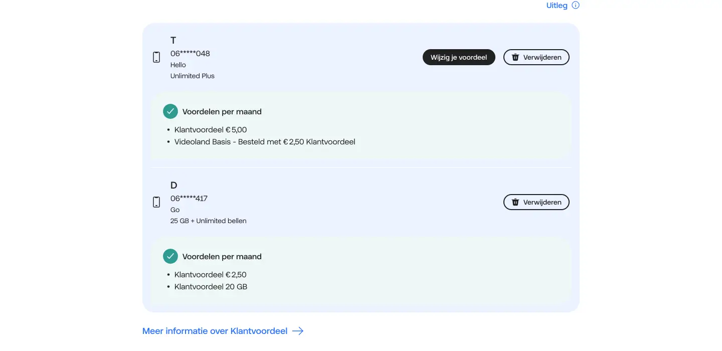 Videoland klantvoordeel activeren stap 5 printscreen van nieuwe klantvoordeel status