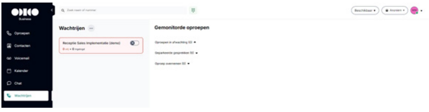 lijst met oproepen in de wacht