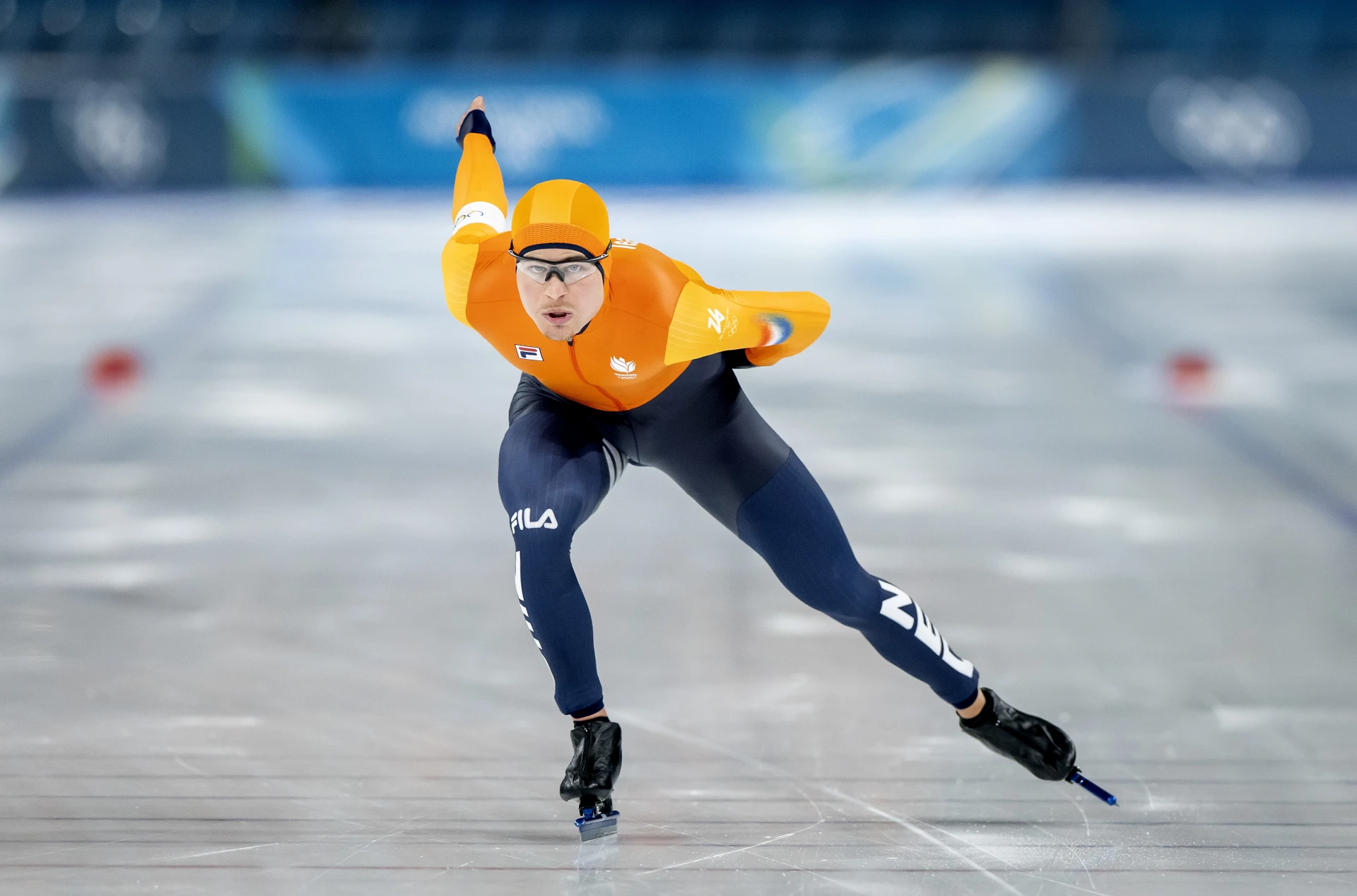 Joep Wennemars in actie op de 1000 meter in Milaan