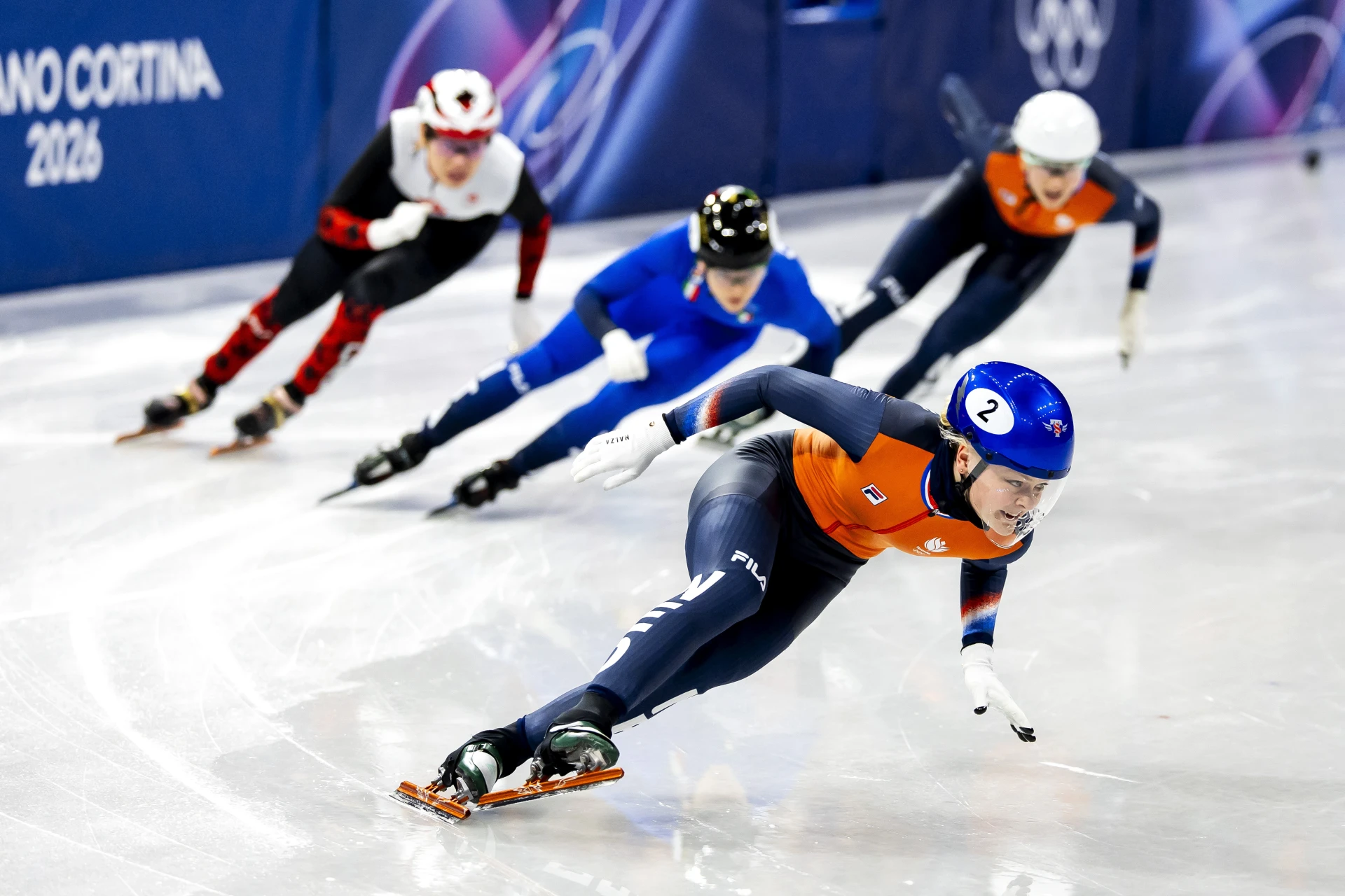 Xandra tijdens haar gouden race in Milaan