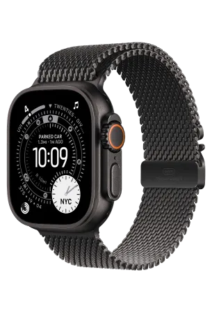 Apple Watch Ultra 3 Titanium Case 49mm Milanees Zwart Titanium - Milanees-Band M