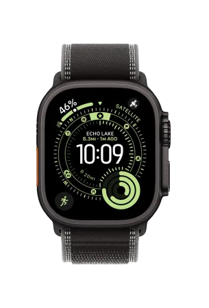 Apple Watch Ultra 3 Titanium Case 49mm Zwart Titanium - Trail-Band Zwart