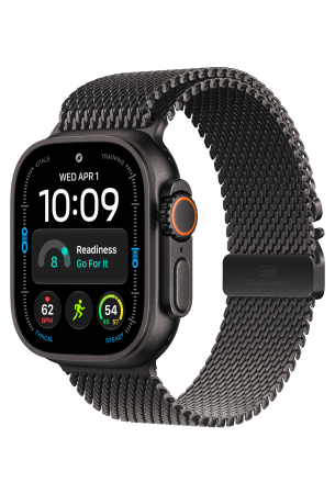 Apple Watch Ultra 4 Titanium Case 49mm Milanees Zwart Titanium - Milanees-Band M