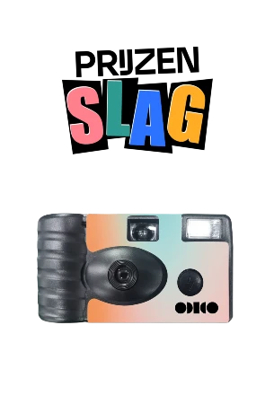 Afbeelding van prijzenslag logo met odido wegwerpcamera