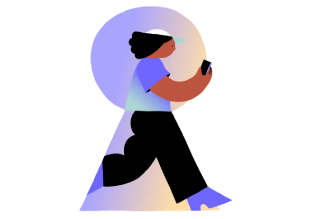 Illustratie van een persoon met een telefoon in een sleutelgat. Gemaakt voor digitale veiligheid.