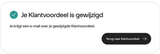 Videoland klantvoordeel activeren stap 4 printscreen van de bevestiging dat aanmelden voor korting + Videoland Basis plus korting is gelukt.