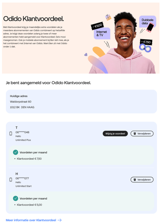 Videoland klantvoordeel activeren stap 1 print screen van huidige klantvoordeel status