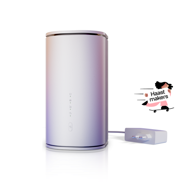Klik&Klaar modem met Haastmakers-sticker