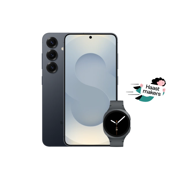 haastmakers samsung galaxy s25 zwart met galaxy watch8 zwart