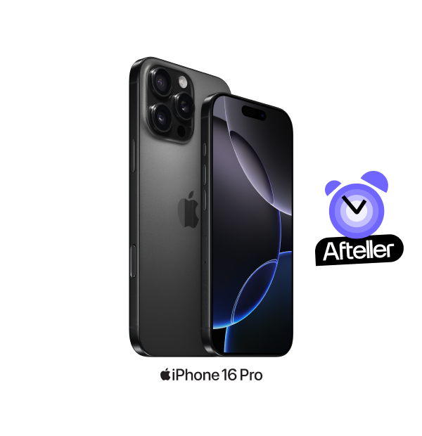 apple iphone 16 pro in het zwart met afteller