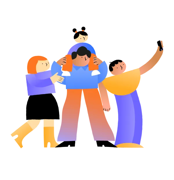 Illustratie - gezin maakt selfie. Illustratie - gezin maakt selfie.