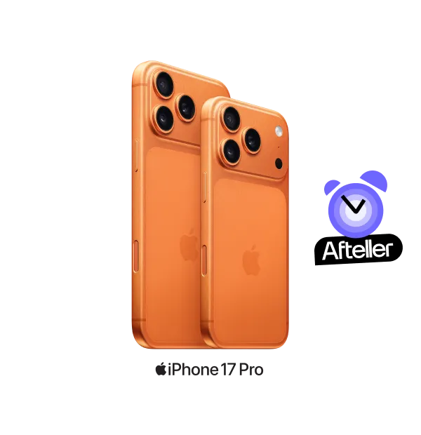 apple iphone 17 pro in het oranje met afteller klokje