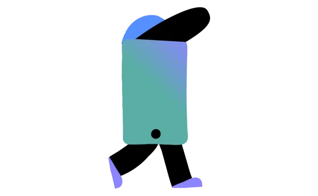 Illustratie - wandelende telefoon met pet op.