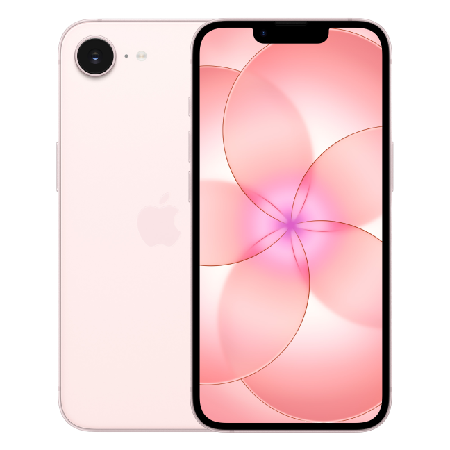 iPhone 17e Zachtroze voor en achterkant