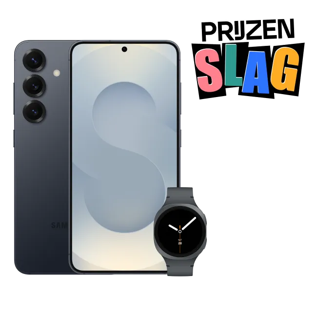 zwarte samsung galaxy s25 met galaxy watch8 met prijzenslag gifje zwarte samsung galaxy s25 met galaxy watch8 met prijzenslag gifje