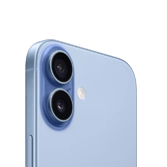 iPhone 17 Air Blauw half afgesneden en gedraaid naar rechts