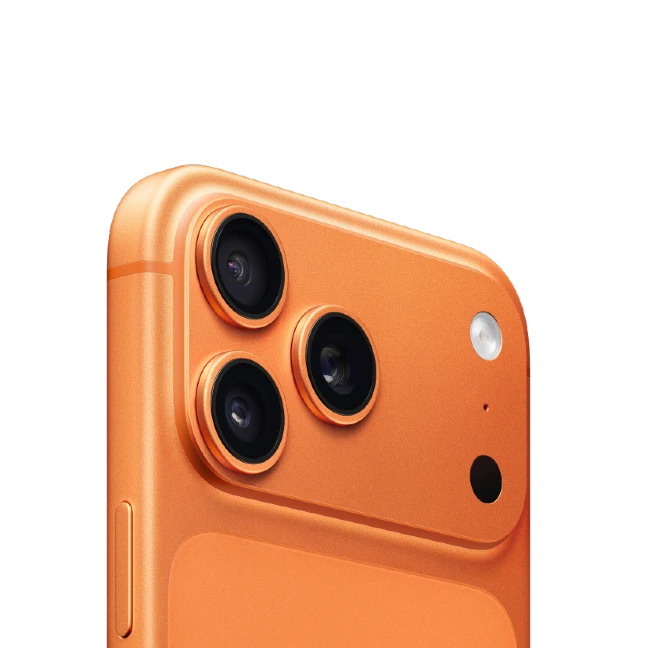 iPhone 17 Pro Max Oranje half afgesneden en gedraaid naar rechts iPhone 17 Pro Max Oranje half afgesneden en gedraaid naar rechts