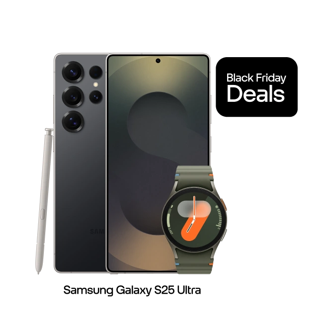 samsung galaxy s25 ultra zwart black friday deal met galaxy watch7 cadeau