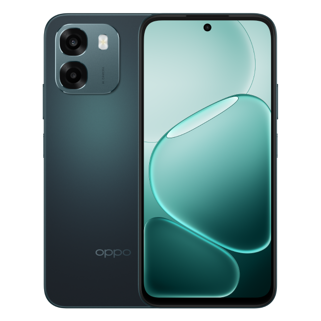OPPO A6 Sapphire Black voor en achterkant