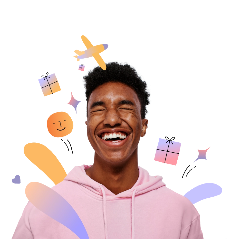 Jongen die blij is met cadeau