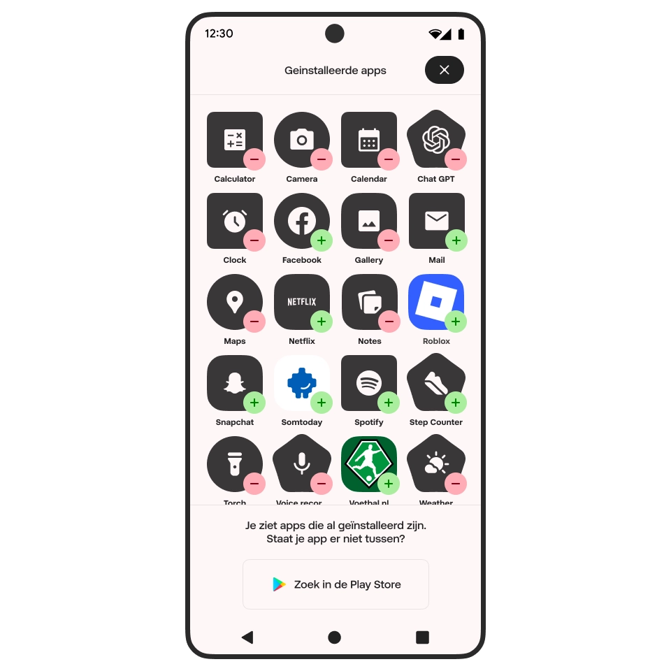 Screenshot Startphone - Aanpassen